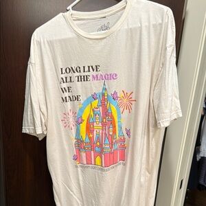Cream Graphic T-Shirt with Castle Design